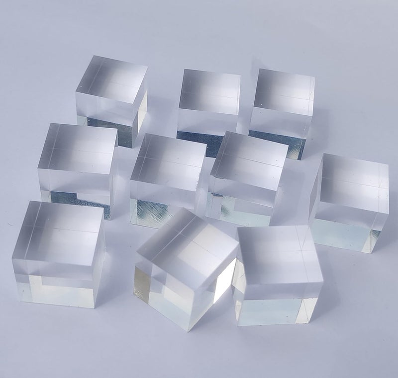 Eliphs 10 Pcs 3/4" x 3/4" x 3/4" Clear Acrylic Square Cubes Blocks - All Sides Polished, Plexiglass Plastic Cube Rod Peg - Image 4